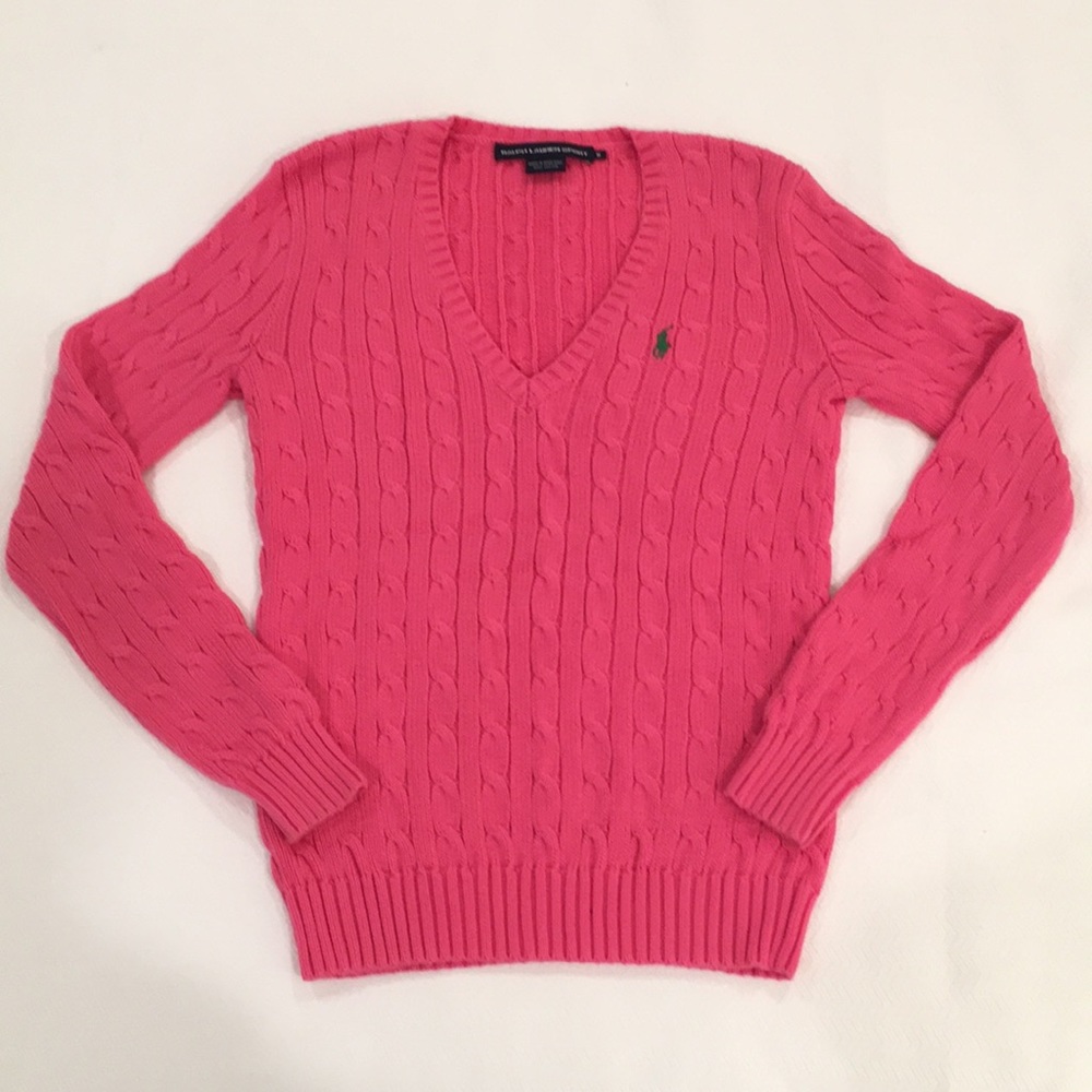 Ralph Lauren Sport V-Neck 100% Cotton Sweater